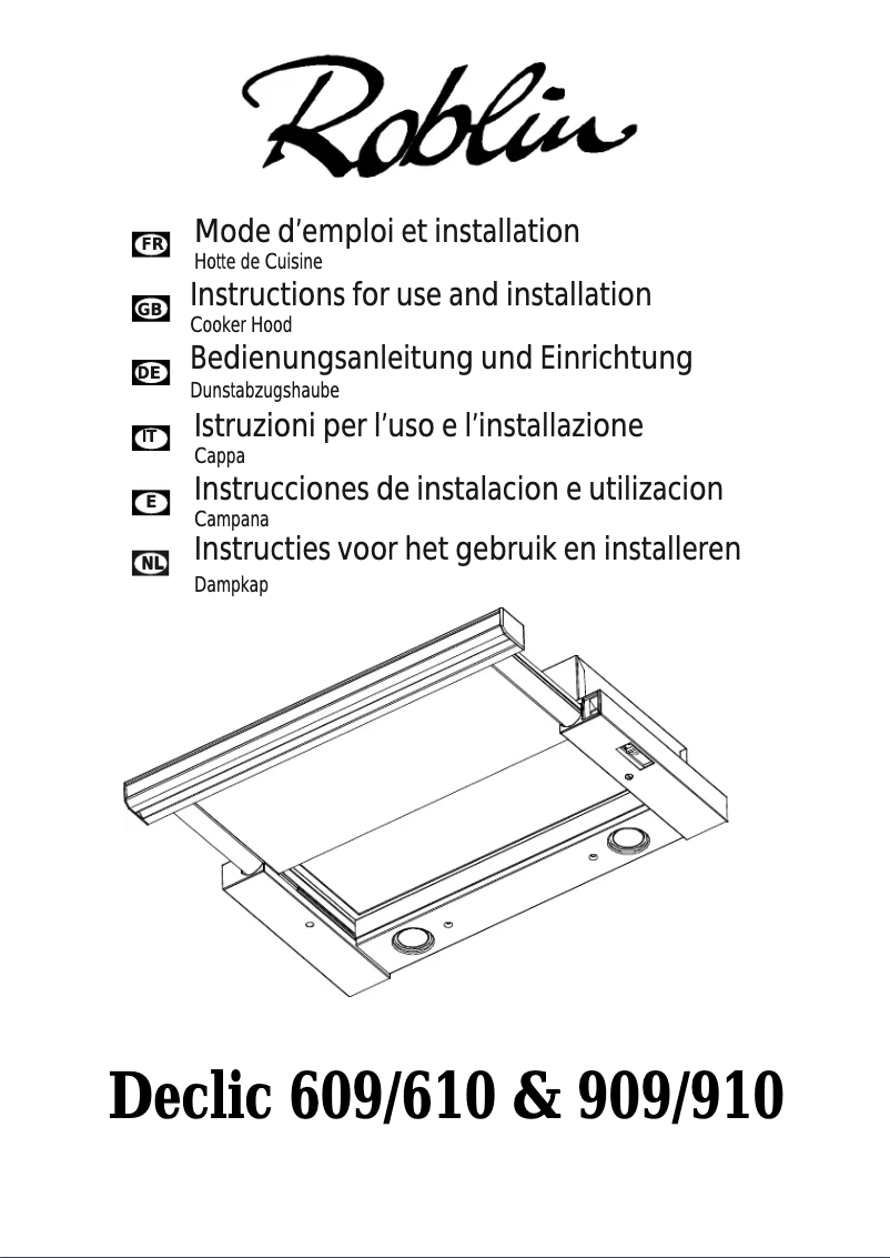 Page 1 de la notice Manuel utilisateur Roblin Declic 609