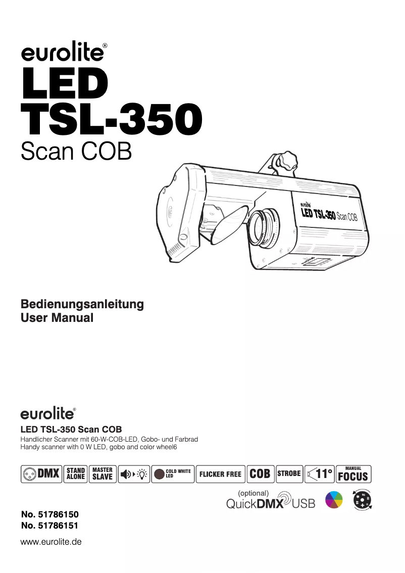 Página 1 del manual Manual de usuario Eurolite LED TSL-350