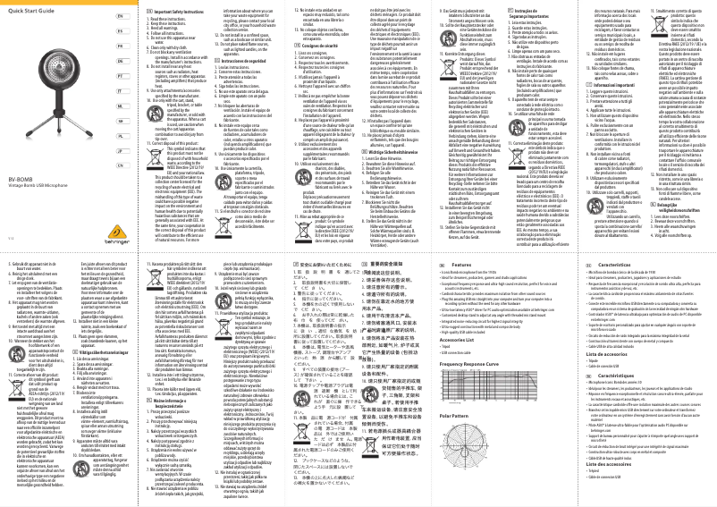 Page 1 de la notice Manuel utilisateur Behringer BV-BOMB