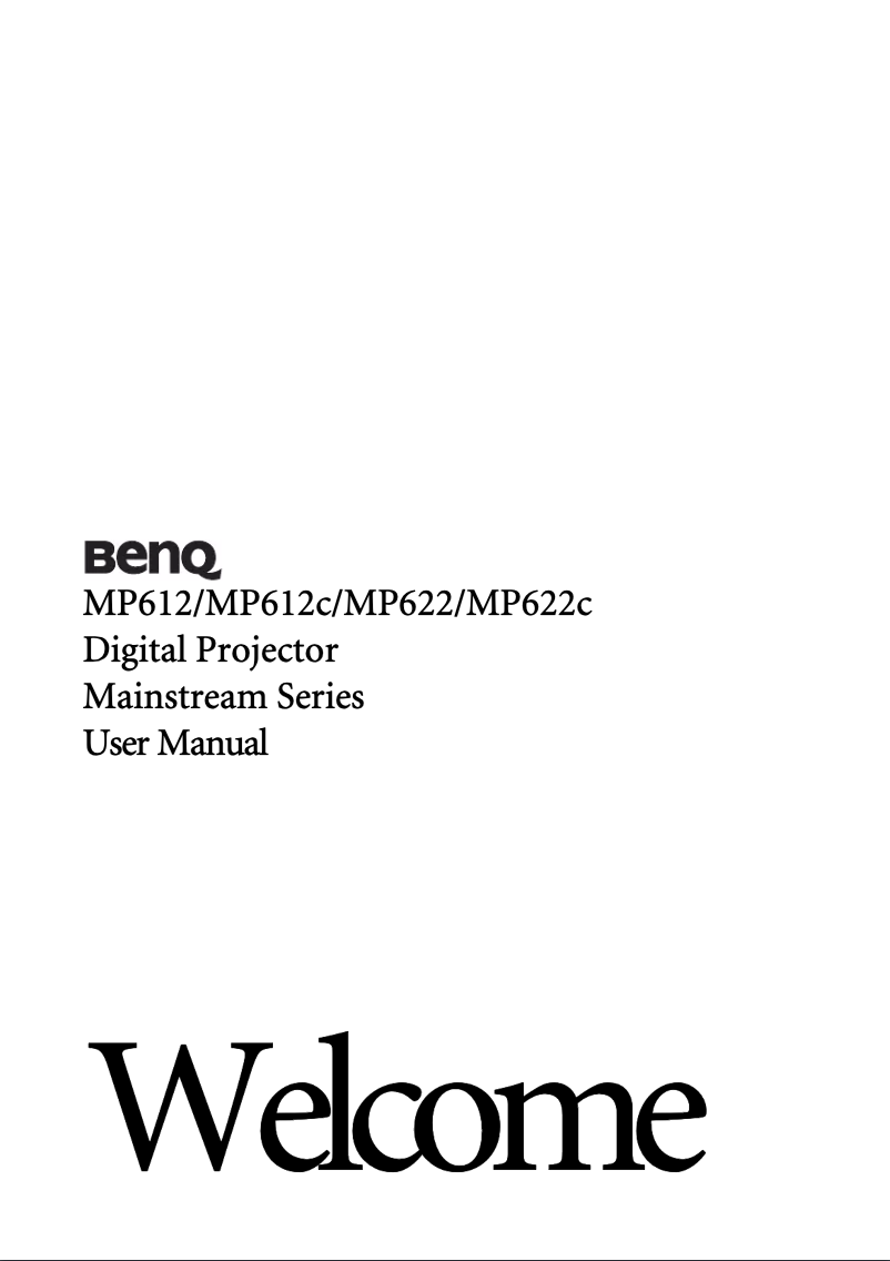 Page n°1 - Manuel utilisateur BenQ MP612C
