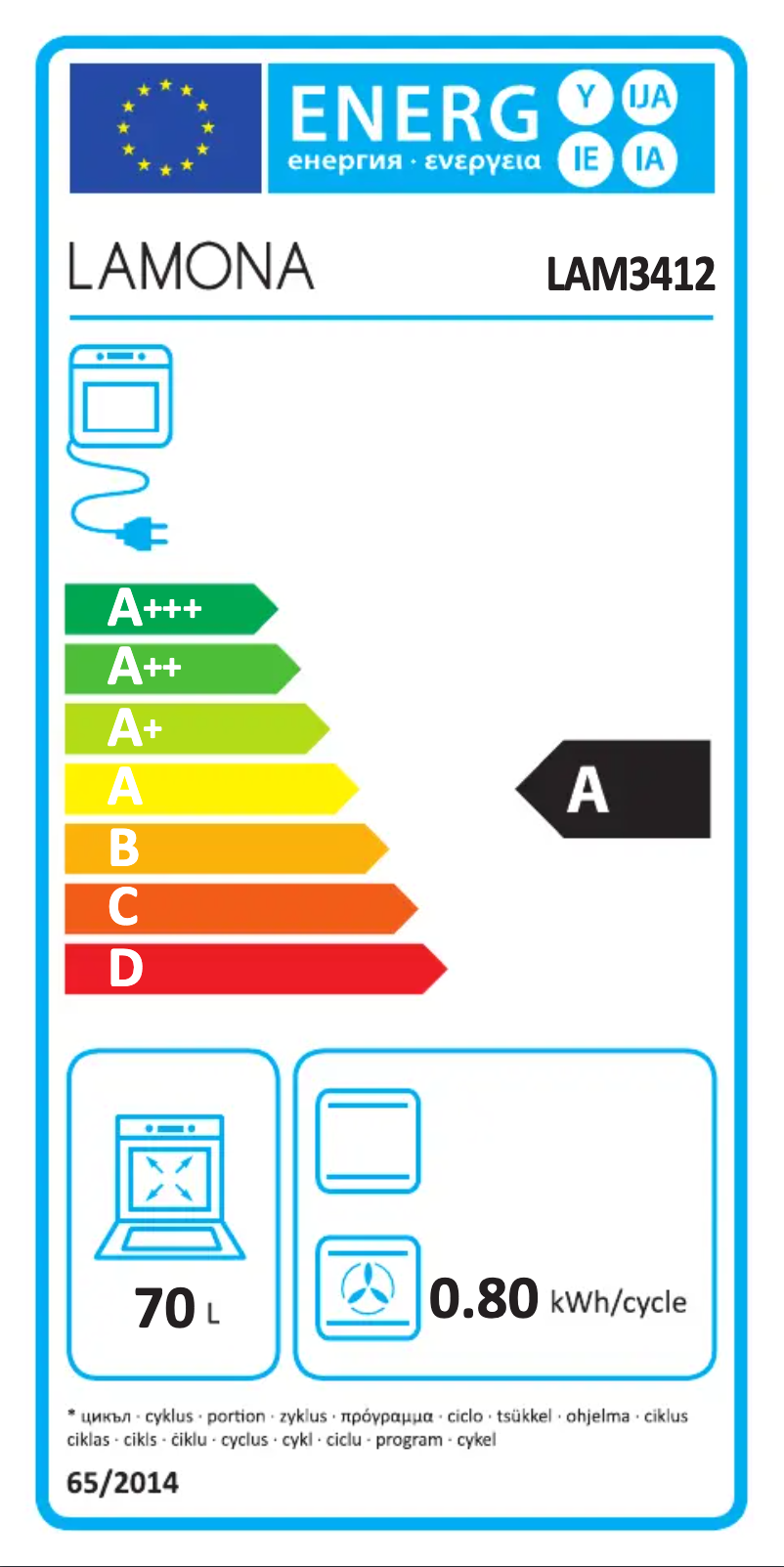 Page n°1 - Label énergétique Lamona LAM3412