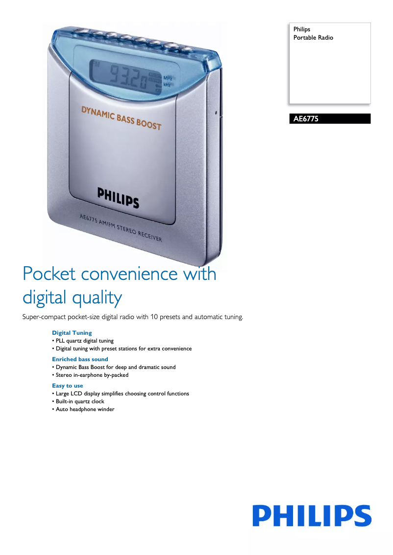 First page image of the manual for AE6775