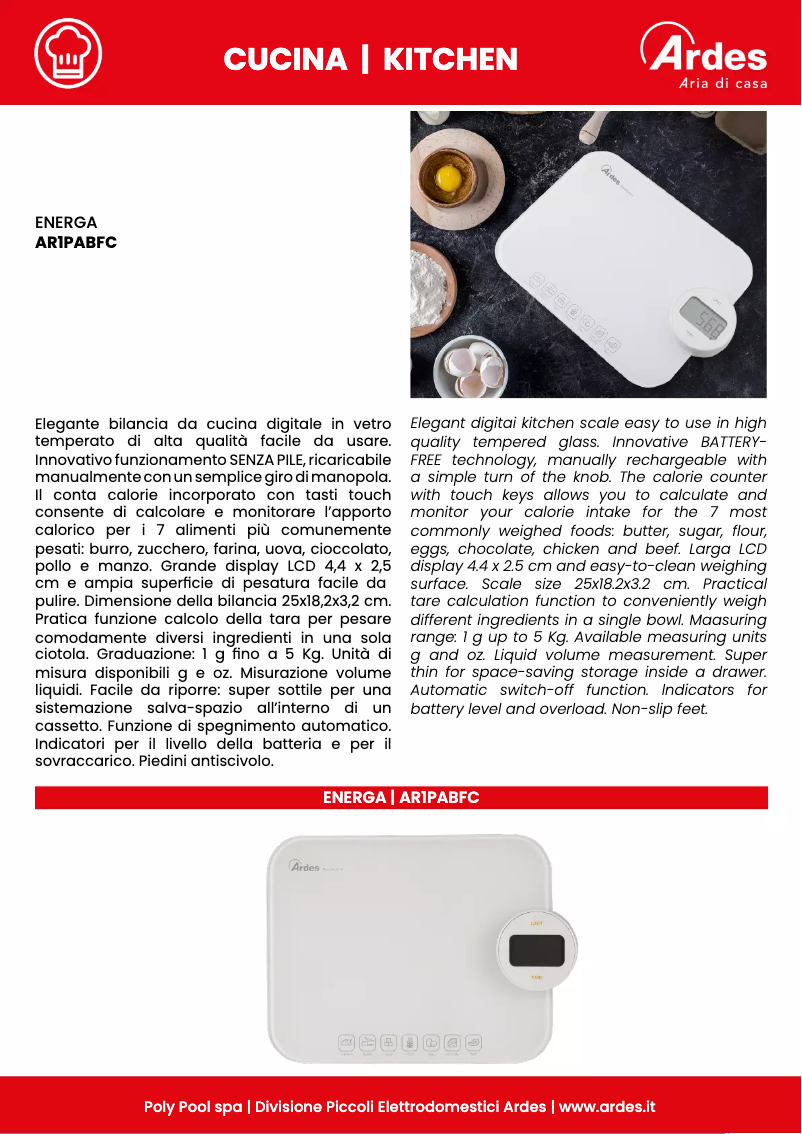 Page 1 de la notice Fiche technique Ardes AR1PABFC