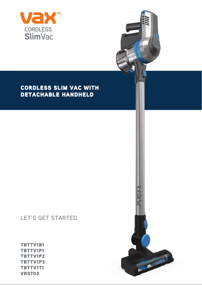 Image de la première page du manuel de l'appareil Cordless SlimVac TBTTV1F1
