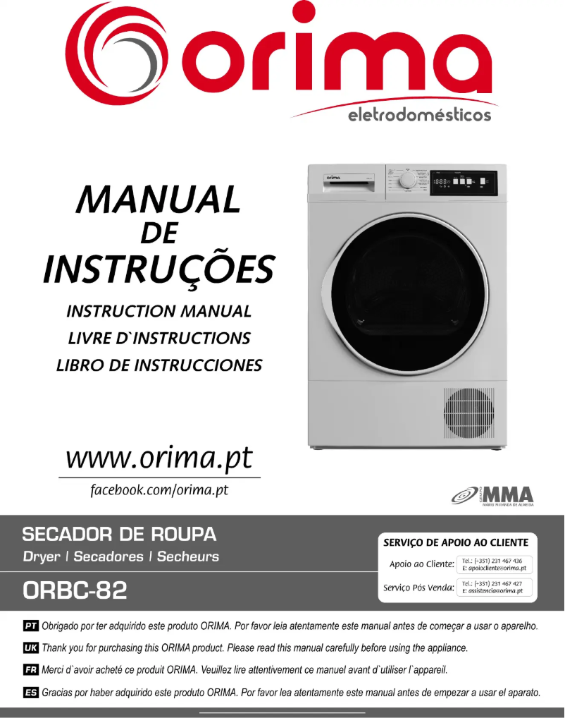 Page 1 de la notice Manuel utilisateur Orima ORBC-82