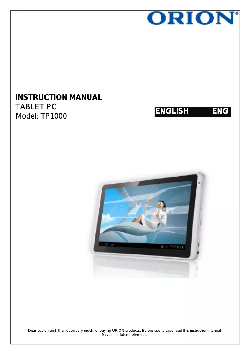 Image de la première page du manuel de l'appareil TP1000