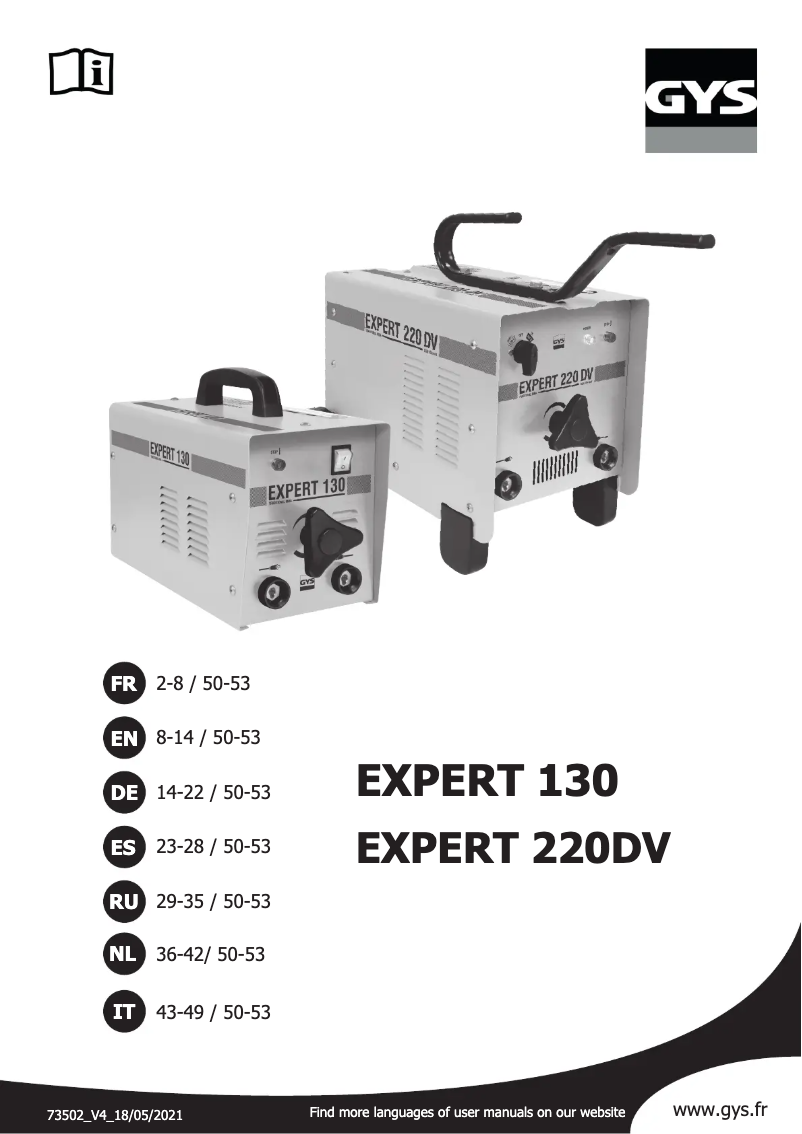 Image de la première page du manuel de l'appareil Expert 220 DV
