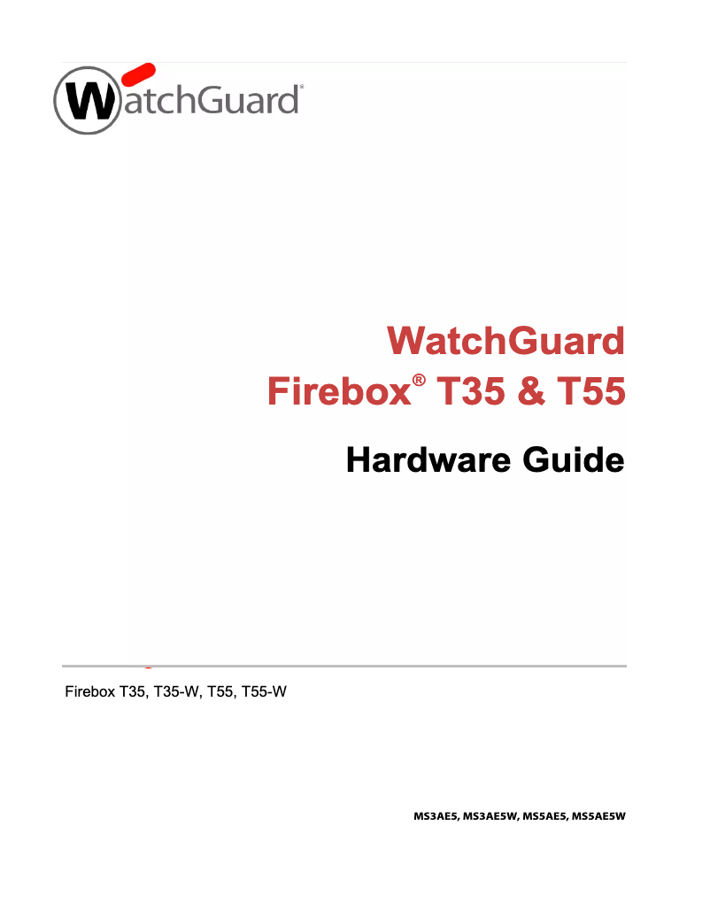 Page n°1 - Manuel utilisateur WatchGuard Firebox WGT35