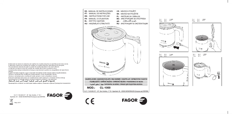 Page 1 de la notice Manuel utilisateur Fagor CL-1000