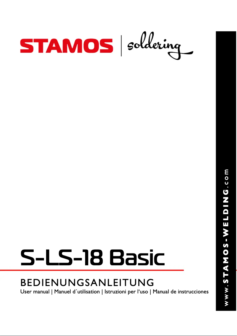 Page 1 de la notice Manuel utilisateur Stamos S-LS-18 Basic