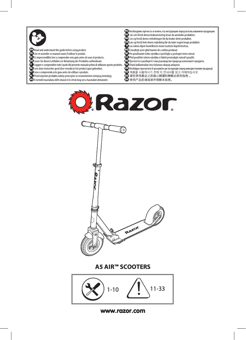 Page 1 de la notice Manuel utilisateur Razor A5 Air