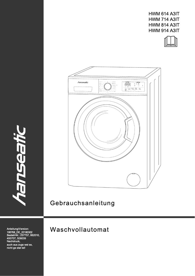 Image de la première page du manuel de l'appareil HWM 914 A3 IT