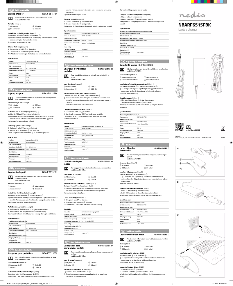 Page 1 de la notice Manuel utilisateur Nedis NBARF6515FBK