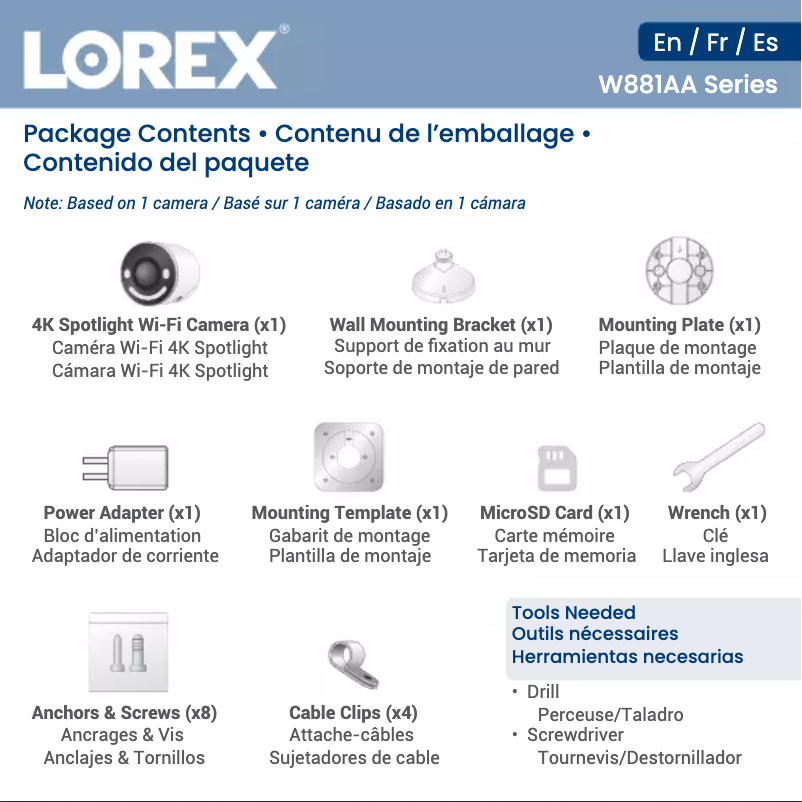 Page n°1 - Guide de démarrage rapide Lorex W881AADB-E