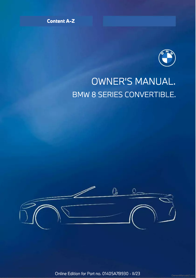 Page 1 de la notice Manuel utilisateur BMW 8 Series (2024)