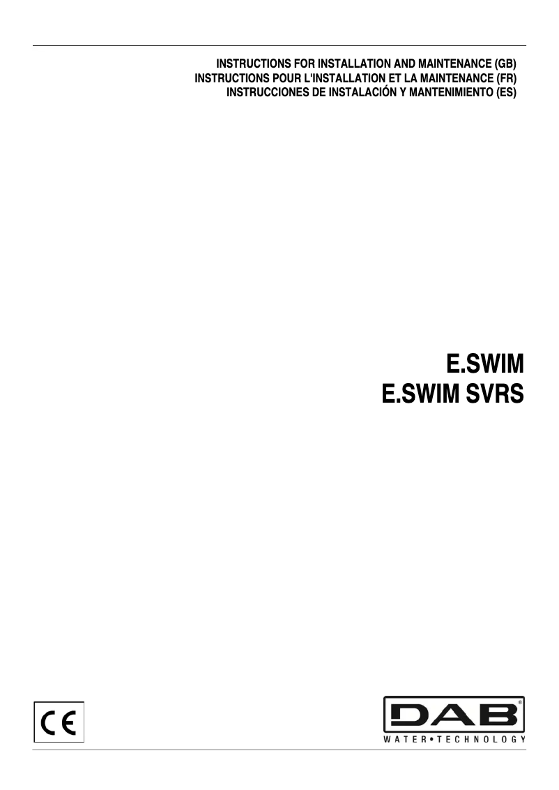 Image de la première page du manuel de l'appareil ESwim