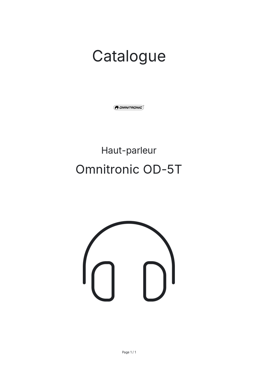 Image de la première page du manuel de l'appareil OD-5T