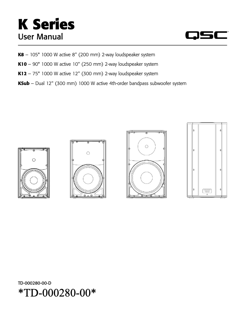 Página 1 del manual Manual de usuario QSC K12