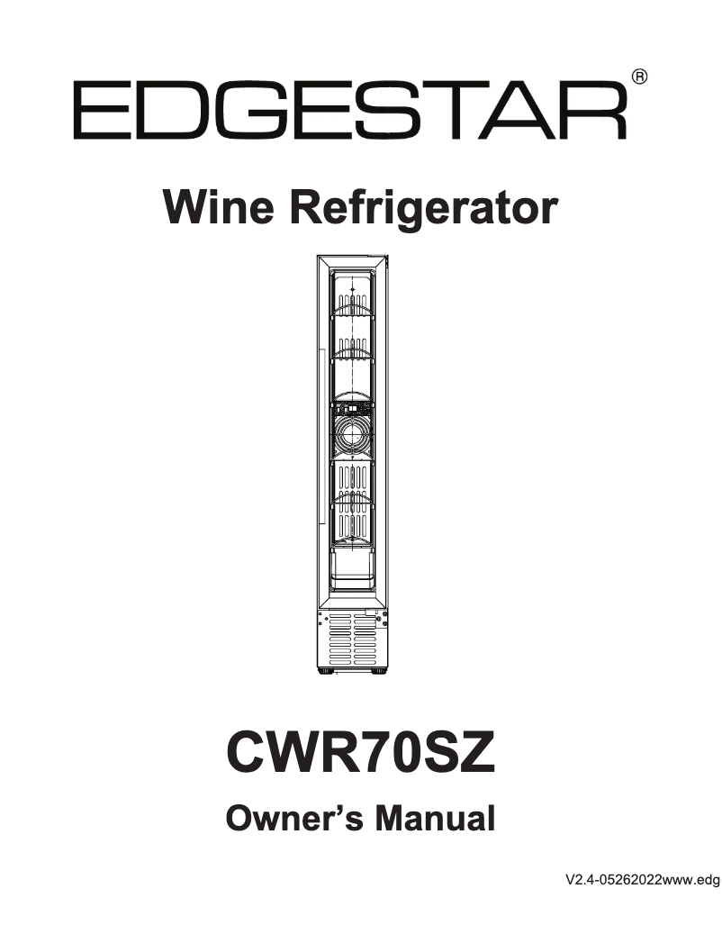 Page 1 de la notice Manuel utilisateur EdgeStar CWR70SZ