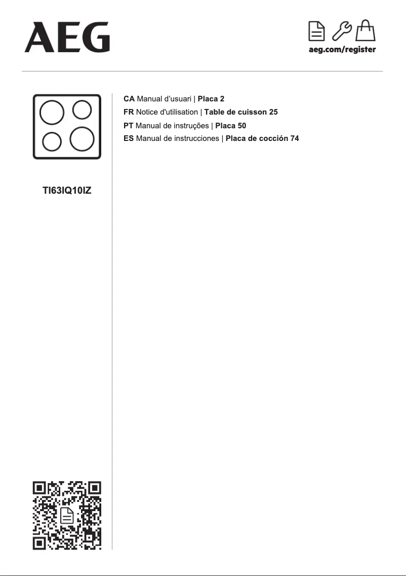 Page n°1 - Manuel utilisateur AEG TI63IQ10IZ
