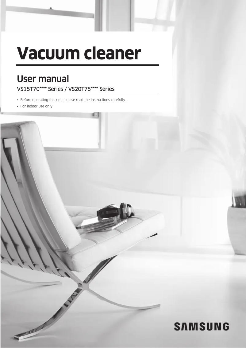 Page 1 de la notice Manuel utilisateur Samsung VS20T7538T5