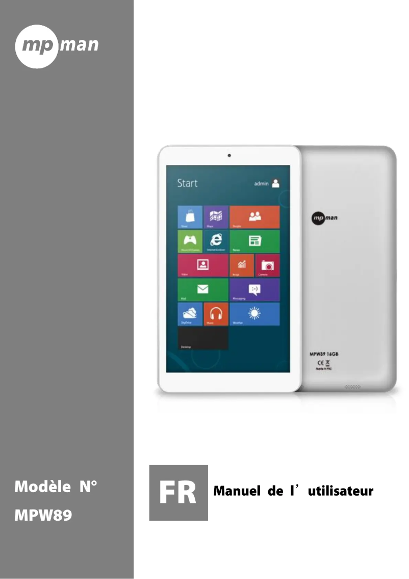 Page 1 de la notice Manuel utilisateur Mpman MPW89