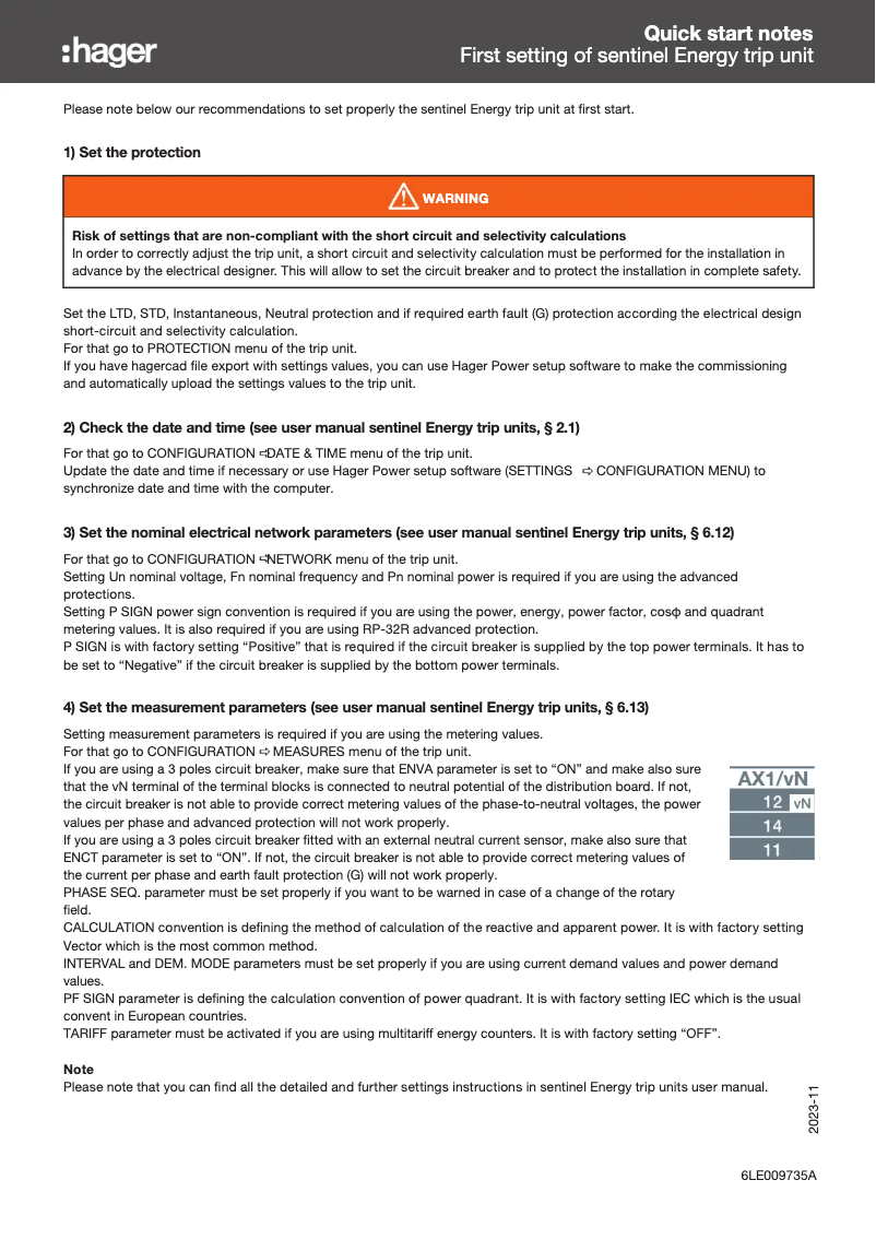 Page n°1 - Guide de démarrage rapide Hager HW1E406FE