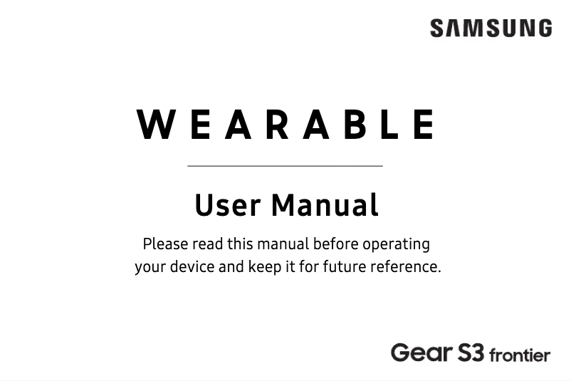 Image de la première page du manuel de l'appareil Gear S3
