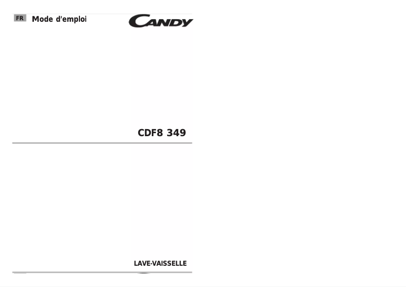 Page n°1 - Manuel utilisateur Candy CDF8 349-47