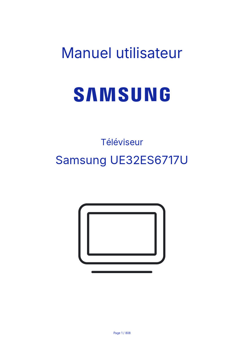 Page n°1 - Manuel utilisateur Samsung UE32ES6717U