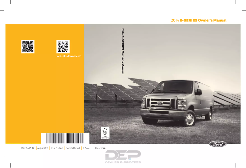 Image de la première page du manuel de l'appareil E-Series Cargo (2014)