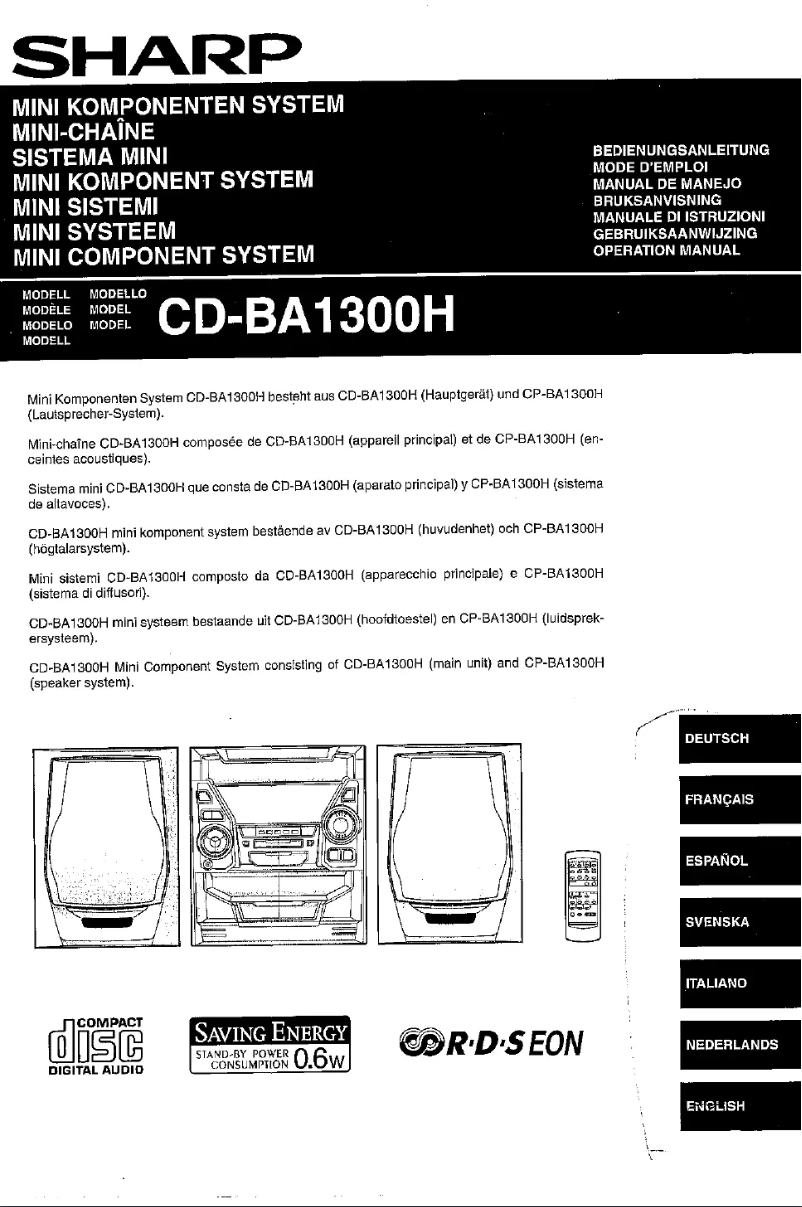 Page 1 de la notice Manuel utilisateur Sharp CD-BA1300