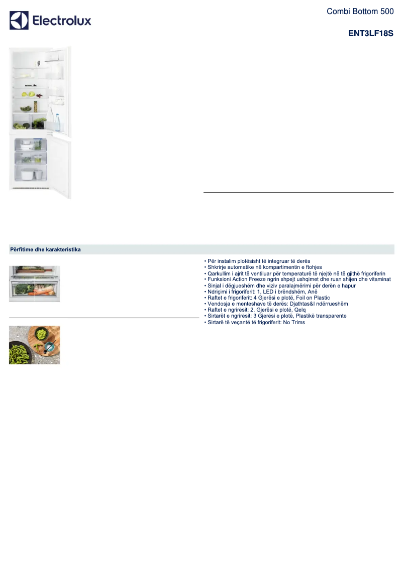 Page n°1 - Fiche technique Electrolux ENT3LF18S