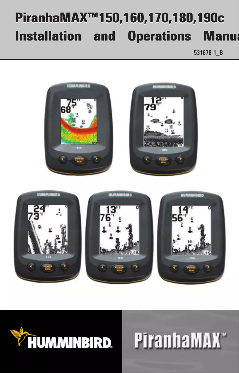 Page n°1 - Manuel utilisateur Humminbird PiranhaMax 180