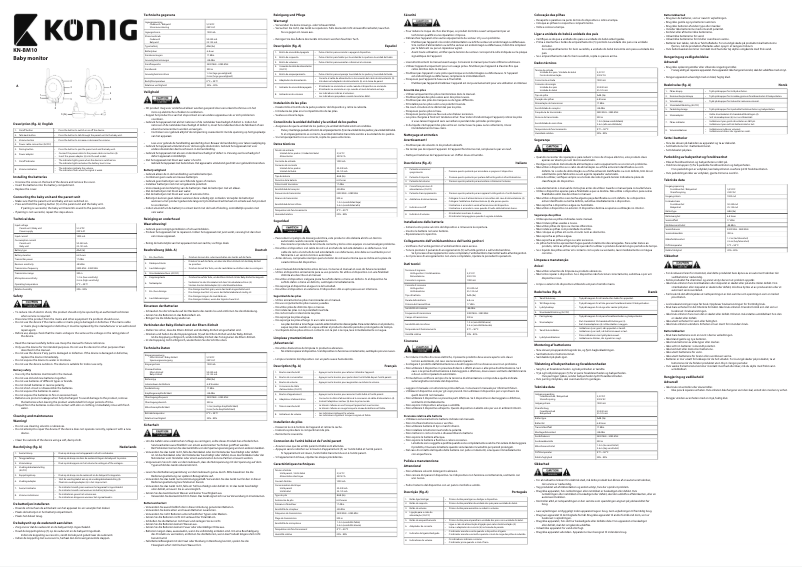 Page 1 de la notice Manuel utilisateur Konig KN-BM10