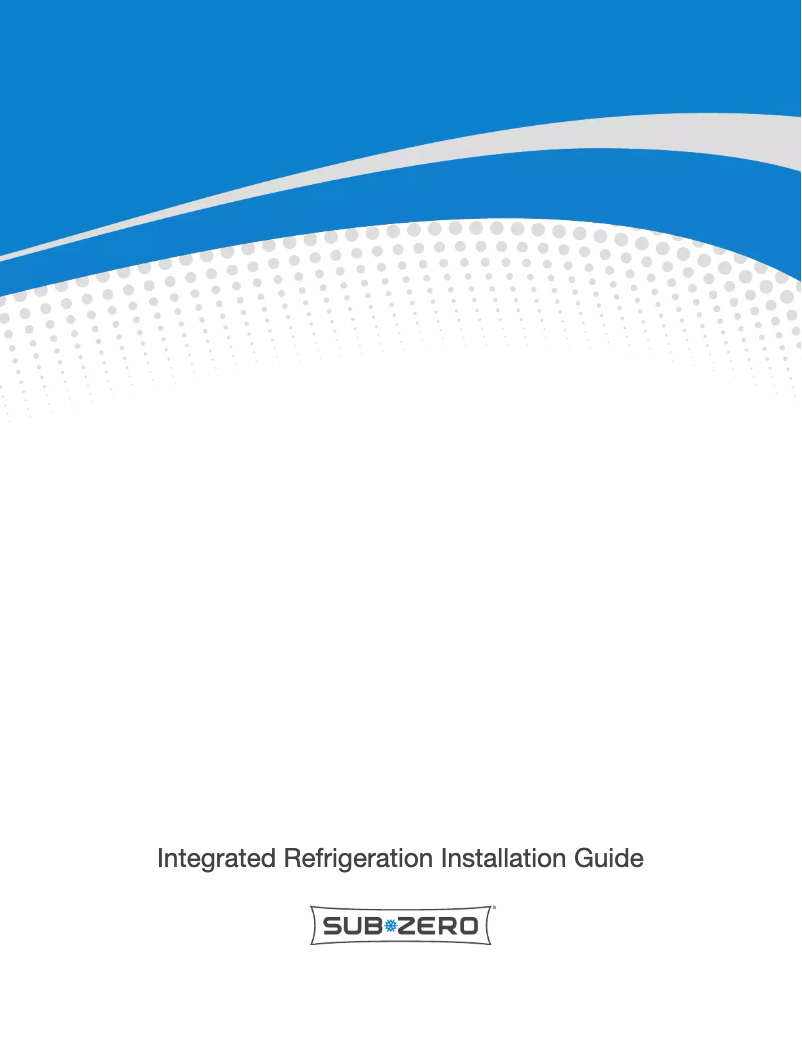 Page n°1 - Guide d'installation Sub-Zero ID-30FI