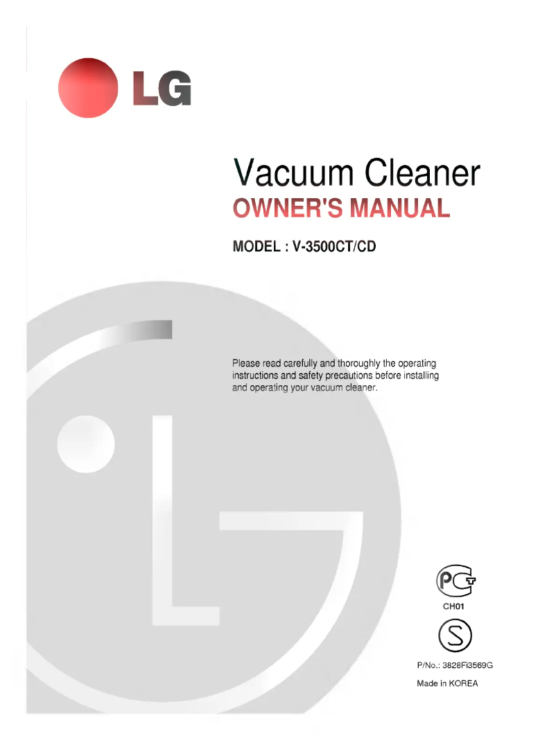 Page n°1 - Manuel utilisateur LG V-3500CT