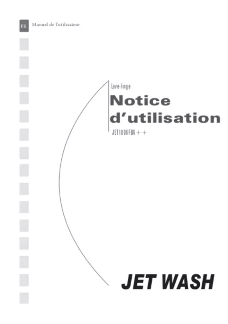 Page n°1 - Manuel utilisateur Jet Wash JET1006FBA++
