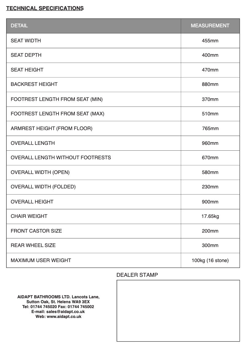 Page n°1 - Manuel utilisateur Aidapt VA115