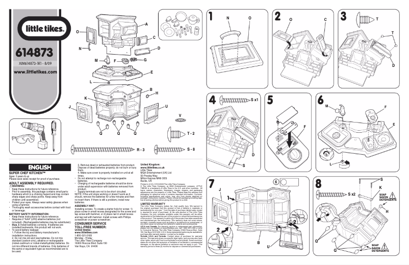 Page 1 de la notice Manuel utilisateur Little Tikes Super Chef Kitchen