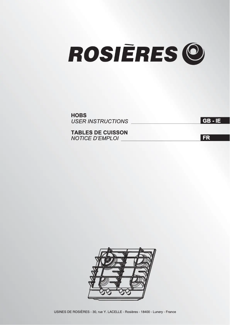 Page 1 de la notice Manuel utilisateur Rosieres RHG 6 BR 4 WSX
