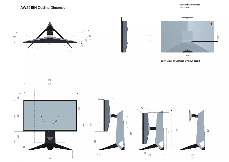 Page 1 de la notice Manuel utilisateur Alienware AW2518H