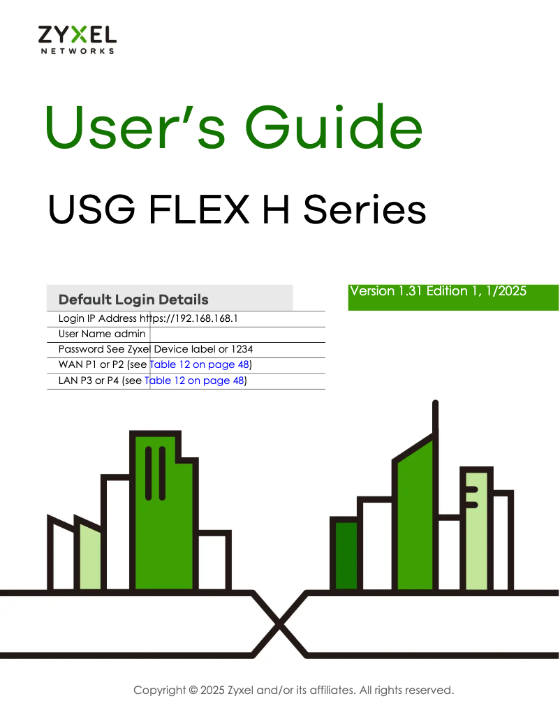 Page 1 de la notice Manuel utilisateur ZyXEL USG Flex 200H