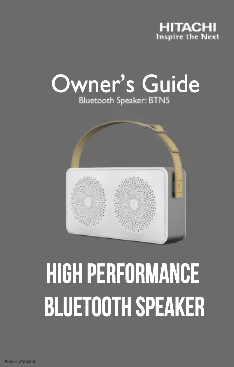 Page n°1 - Manuel utilisateur Hitachi BTN5