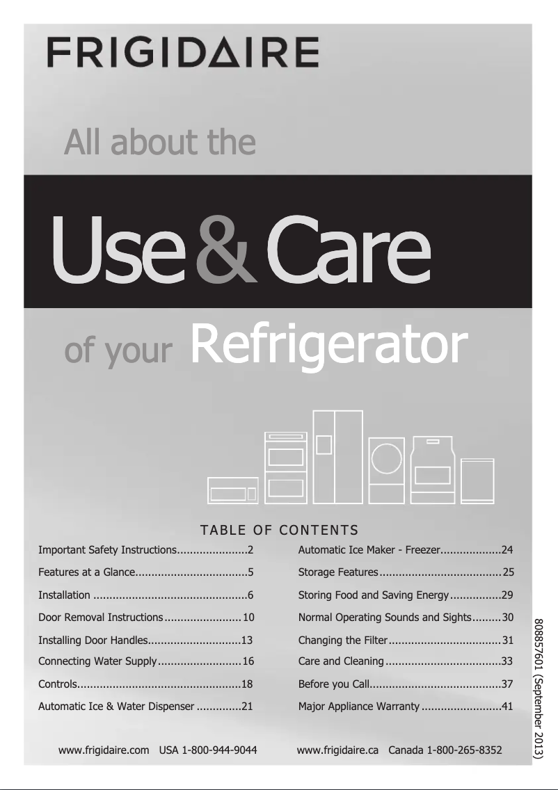 Page n°1 - Manuel utilisateur Frigidaire FGEB28D7QF