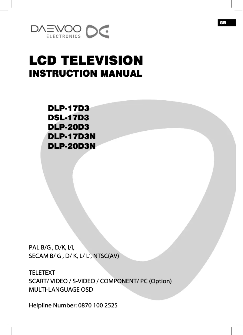Página 1 del manual Manual de usuario Daewoo DLP-20D3