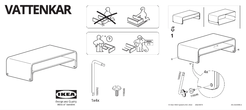 Page 1 de la notice Manuel utilisateur Ikea VATTENKAR 805.415.65