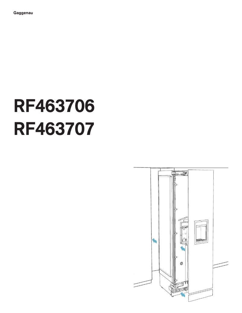 Page 1 de la notice Guide d'installation Gaggenau RF463706