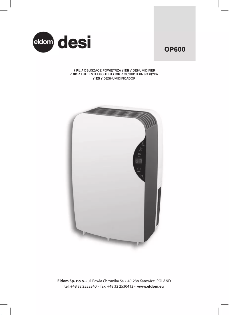Image de la première page du manuel de l'appareil Desi OP600