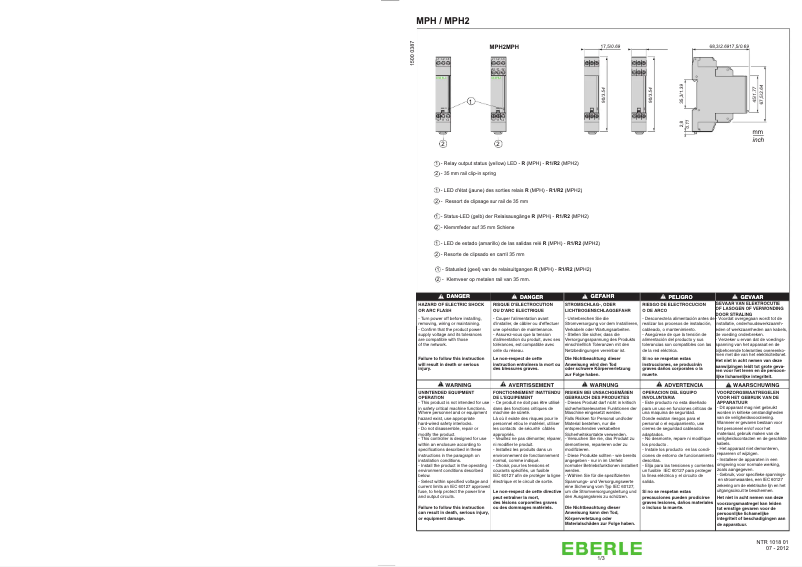 Page 1 de la notice Manuel utilisateur Eberle MPH1